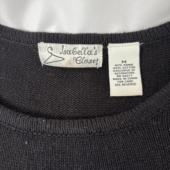 Isabella's Closet Women M Santas Clothesline Laundry Day Christmas Sweater Black - Picture 8 of 8